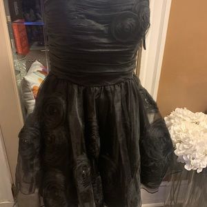 Black dress with roses